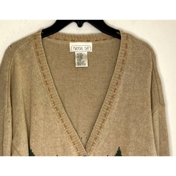 Bear Knitted Sweater Cardigan Vintage 80s Womens XL - Picture 4 of 7